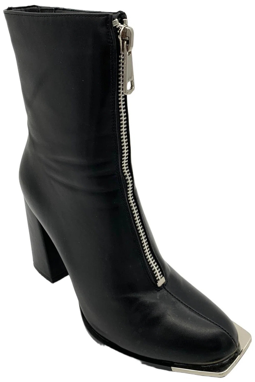 London Rag Women's Flower Blade Heeled Ankle Boots Black - Medium